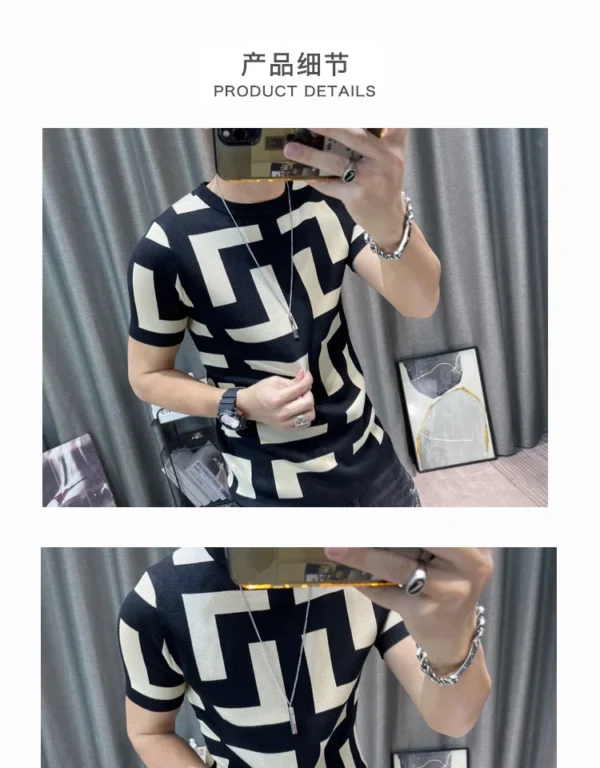Luxury Men’s Autumn 2024 Slim Fit O-neck Streetwear T-shirt – Image 4
