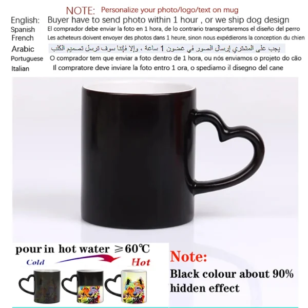 Custom Color Changing Magic Mugs, Heat Activated, Any Image, Photo or Text Printed – Image 8