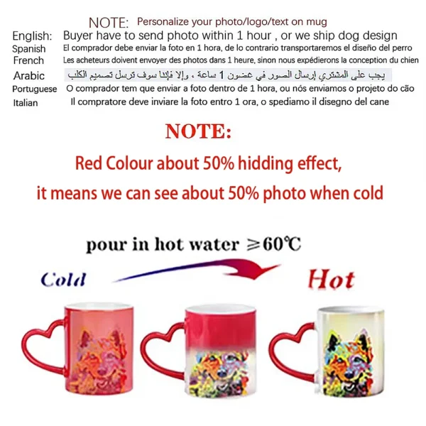 Custom Color Changing Magic Mugs, Heat Activated, Any Image, Photo or Text Printed – Image 7