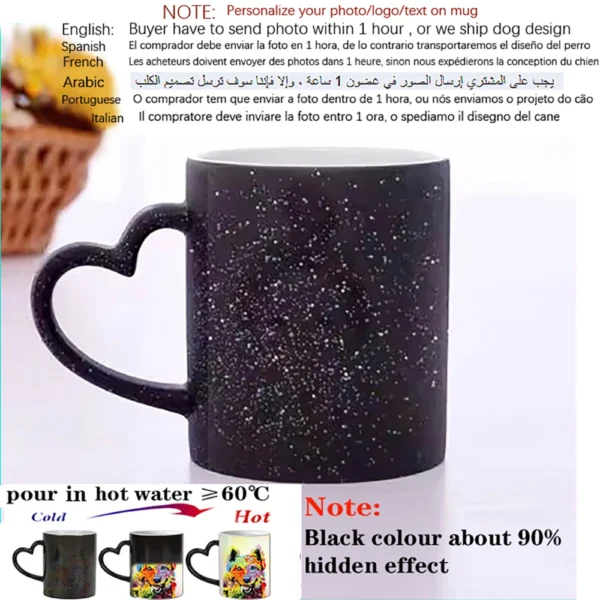Custom Color Changing Magic Mugs, Heat Activated, Any Image, Photo or Text Printed – Image 5