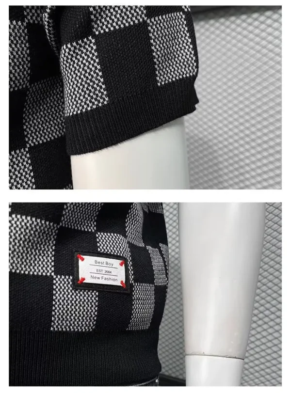 Men’s Summer Plaid T-Shirt – Lightweight Silk Feel, Loose Fit – Image 7